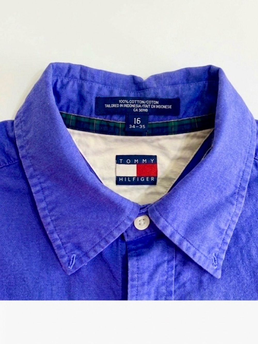 Tommy Hilfiger Men's Blue Cotton Oxford Button-Down - Picture 4 of 6